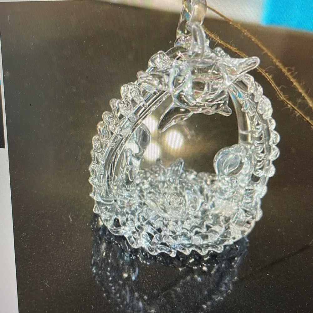VTG Hand Blown Glass Nativity Christmas Ornament